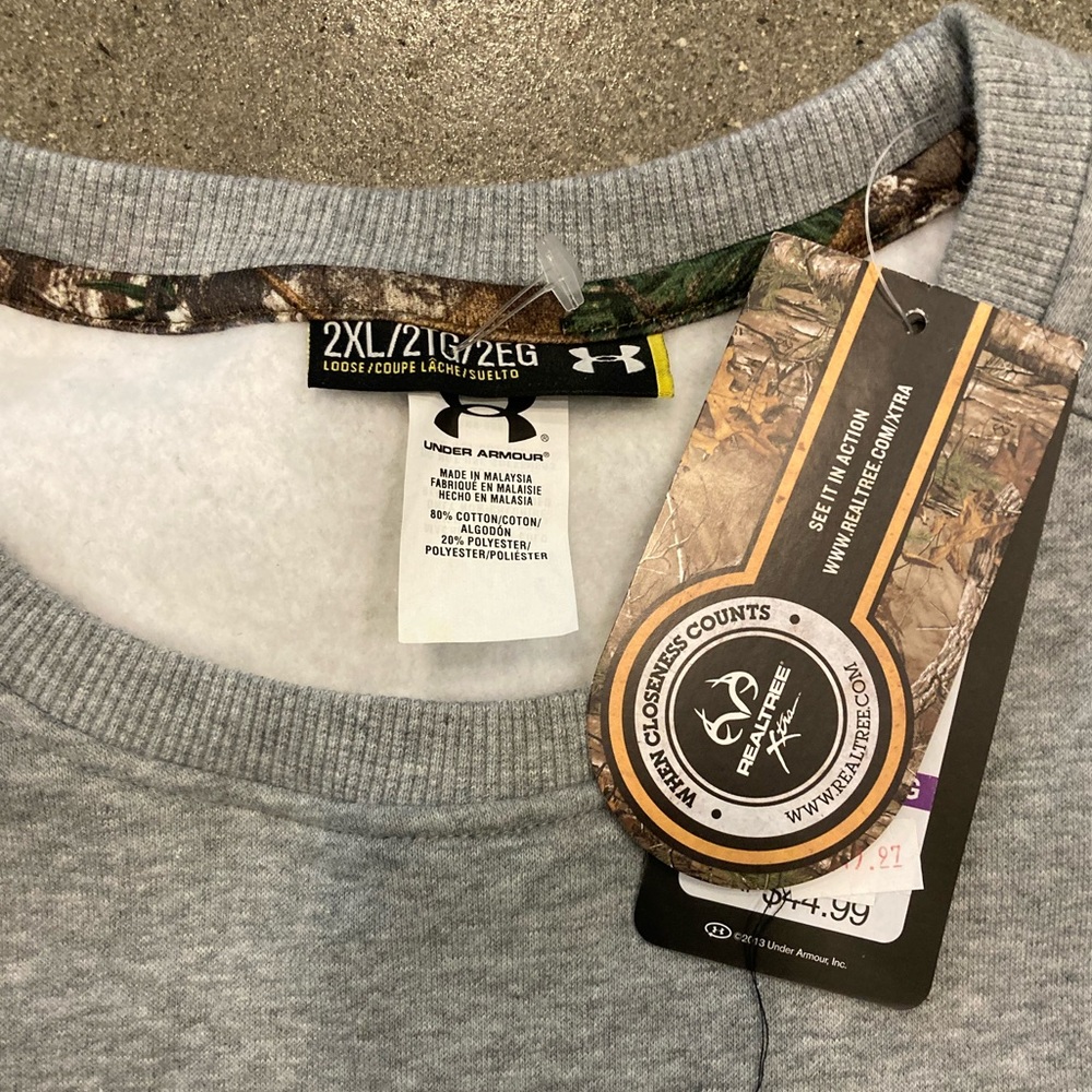 Under Armour Hunting Rival Fleece Crewneck Sweatshirt Size 2XL - Picture 6 of 12